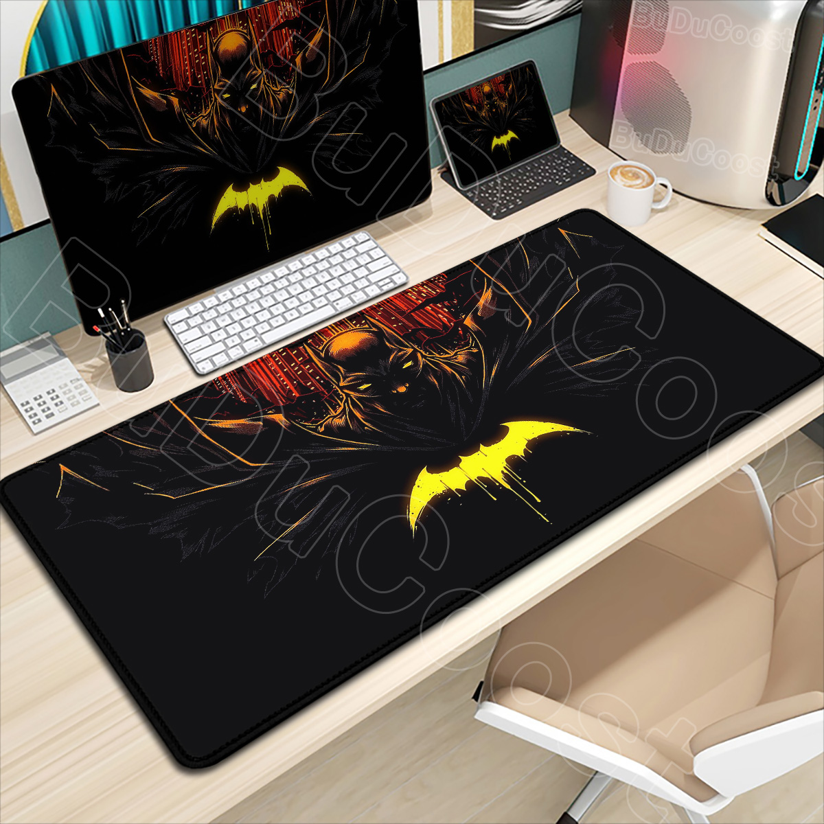 Desk Setup Cozy - B-batman mouse pad hd grande jogo