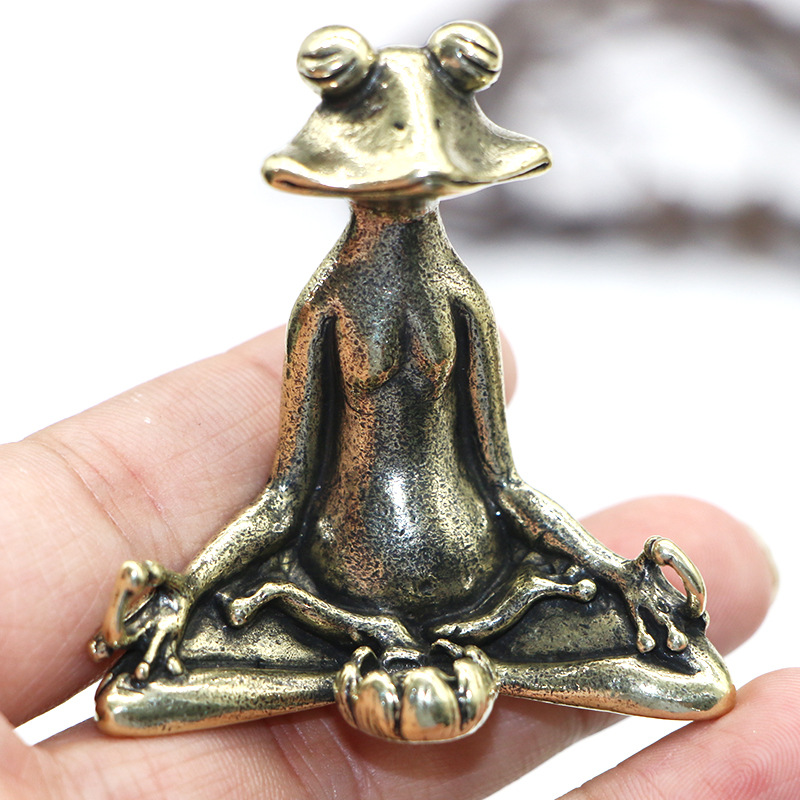 Desk Setup Retro - 1pc retro bronze meditar zen sapo