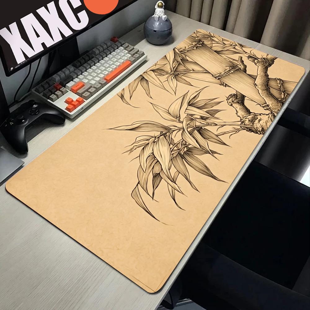 Desk Setup Beige - Mouse Pad de Bambu HYBXAXC com