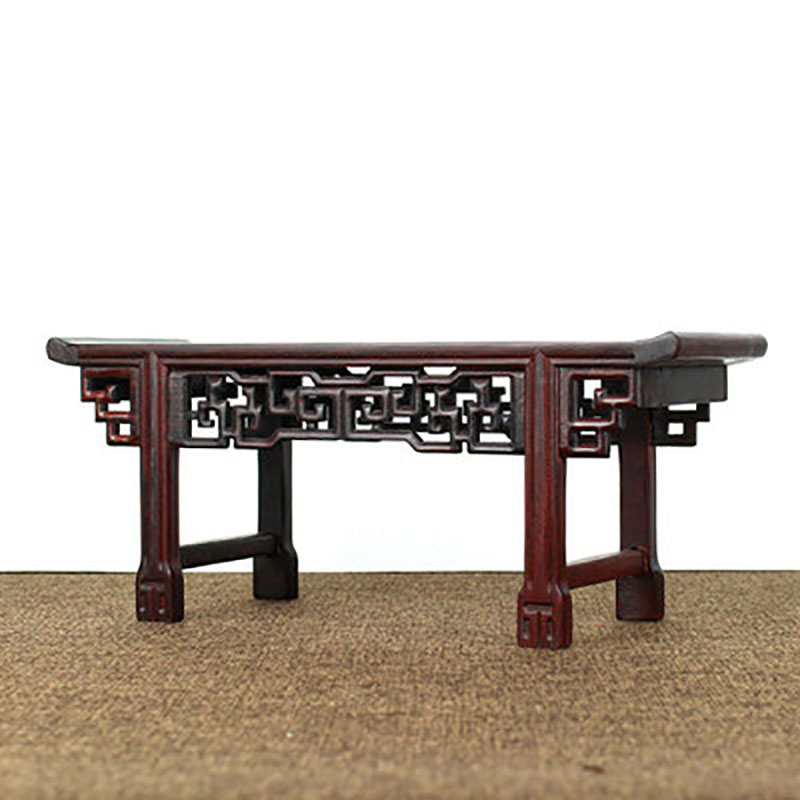 Desk Setup Wood - Mesa pequena de Buda em mogno,