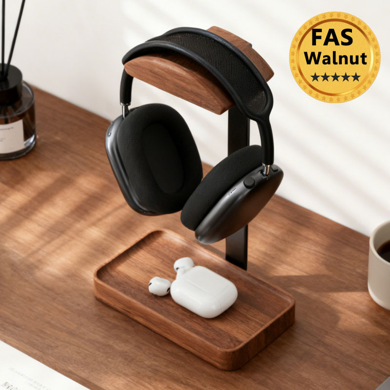 Desk Setup Wood - Suporte para Fones de Ouvido em
