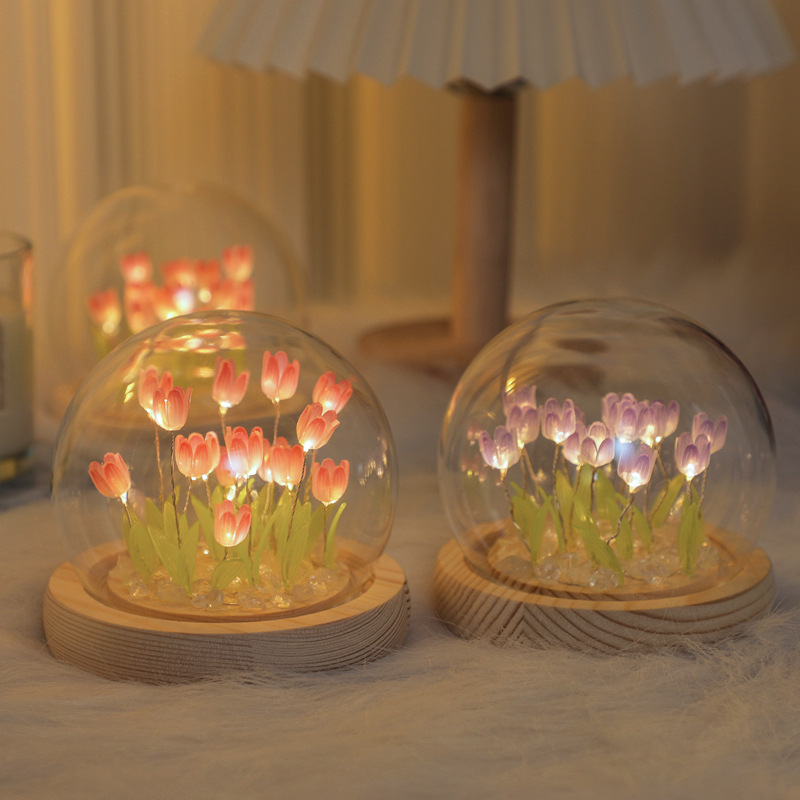 Desk Setup Lighting - Handmade Tulip Night Light, Creative Desktop