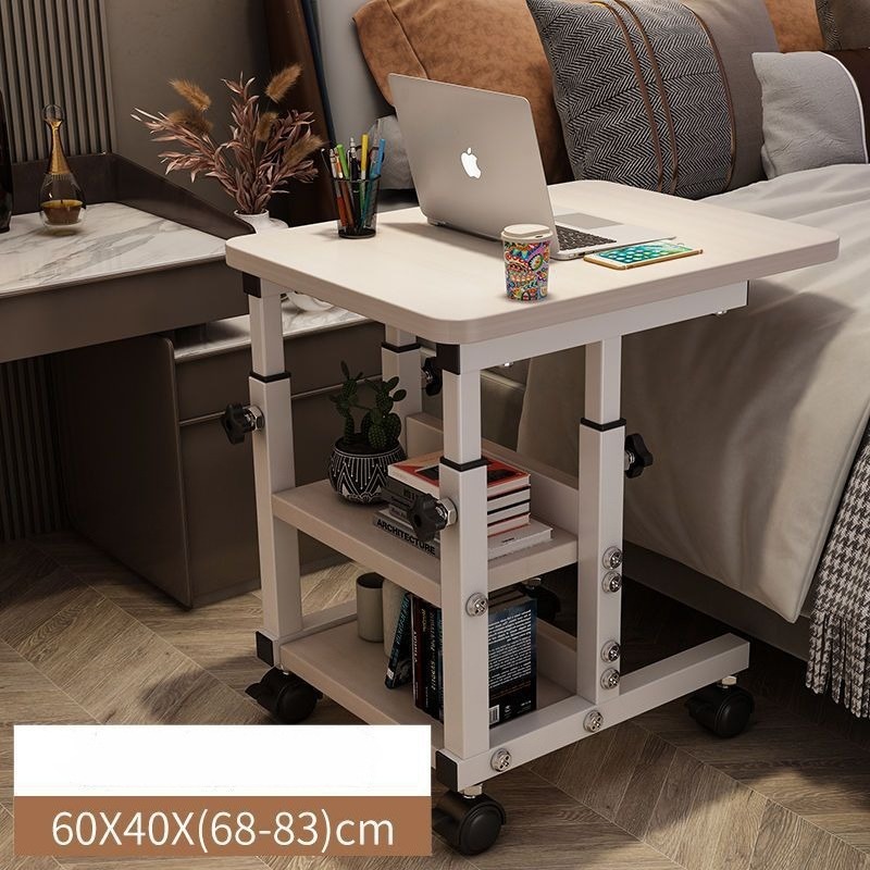 Mesa pequena móvel, mesa de ca - Desk Setup Wood avaliação e preço