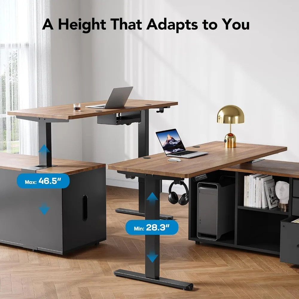 Mesa de Escritório em L HUANUO - L Shaped Desk Setup avaliação e preço