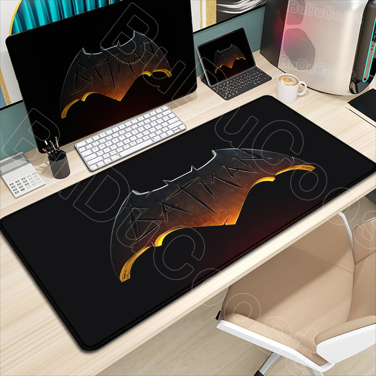 B-batman mouse pad hd grande j - Desk Setup Cozy avaliação e preço