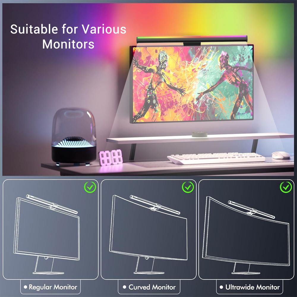 Luminária de Tela LED para Mon - Desk Setup For Gaming avaliação e preço