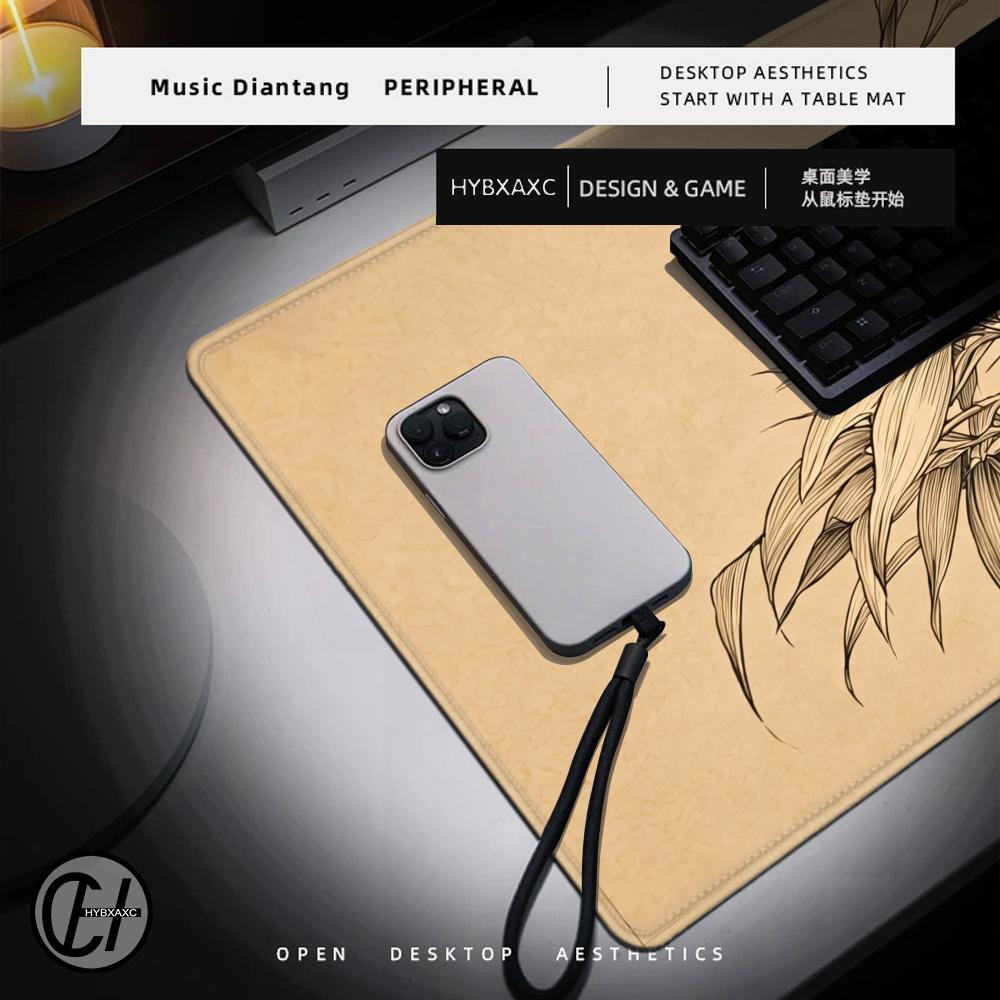 Mouse Pad de Bambu HYBXAXC com - Desk Setup Beige avaliação e preço
