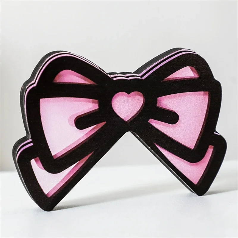 Kawaii rosa acrílico arco moni - Desk Setup Wood avaliação e preço