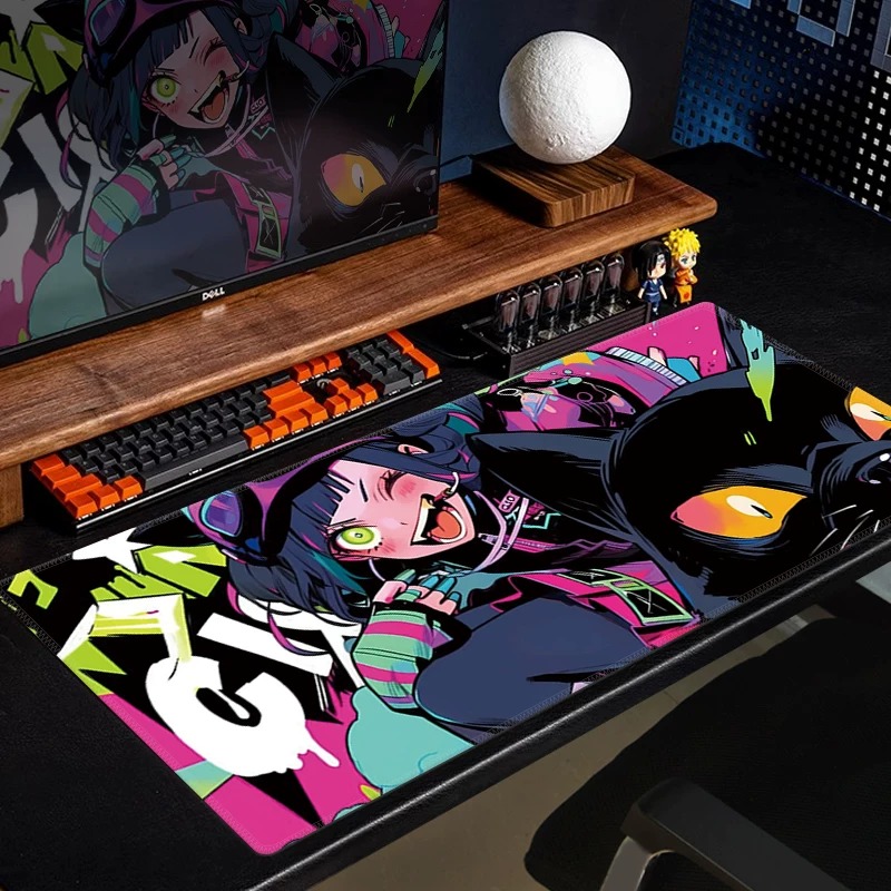 Mouse Pad Gamer Anime Gato Pre - Yellow Desk Setup avaliação e preço