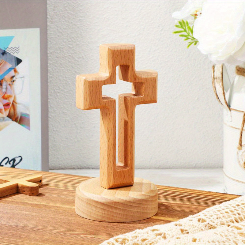 Crucifixo de Madeira para Mesa - Desk Setup Wood avaliação e preço