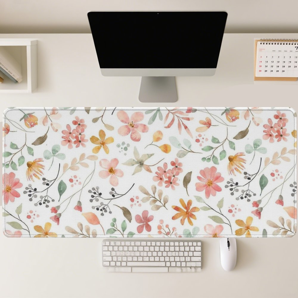 Mouse Pad Floral Rosa e Amarel - Yellow Desk Setup avaliação e preço
