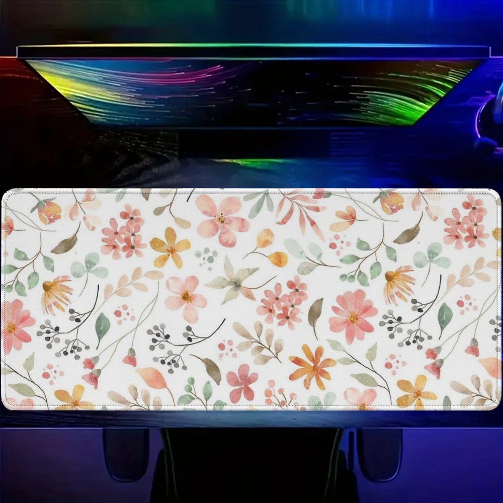 Mouse Pad Floral Rosa e Amarel - Yellow Desk Setup avaliação e preço