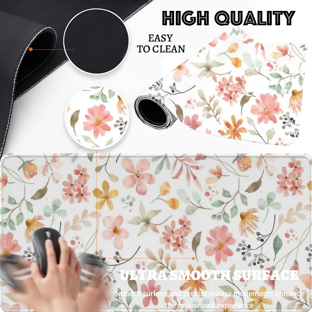 Mouse Pad Floral Rosa e Amarel - Yellow Desk Setup avaliação e preço